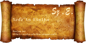 Szőts Etelka névjegykártya