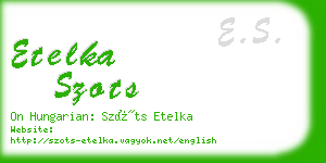 etelka szots business card